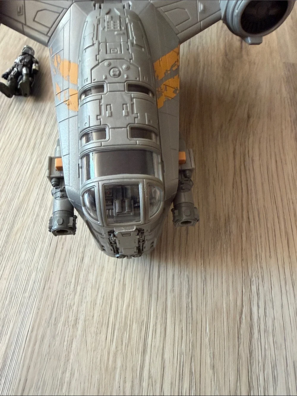 Star Wars Gray Cargo Starfighter Toy with Orange Markings